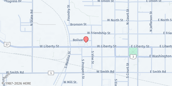 Map showing Salvation Army - Medina at 425 W Liberty St, Medina, OH