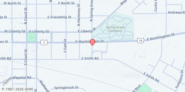 Map showing St. Francis Xavier Catholic Church - Medina Pantry at 606 E Washington St, Medina, OH