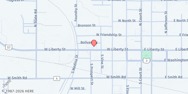 Map showing The Salvation Army (Medina) - Pantry at 425 W Liberty St, Medina, OH