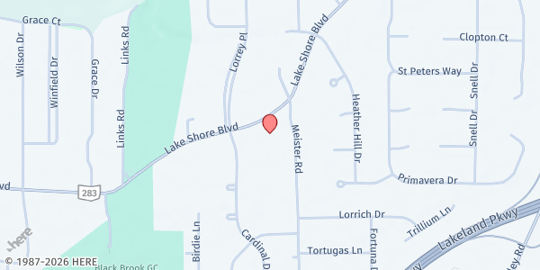 Map showing St. Bede's at 9114 Lakeshore Blvd, Mentor, OH