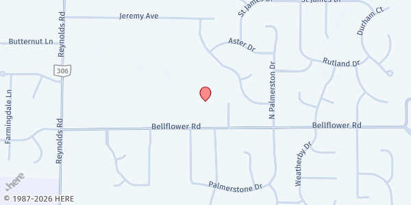 Map showing St. John Vianney at 7575 Bellflower Rd, Mentor, OH