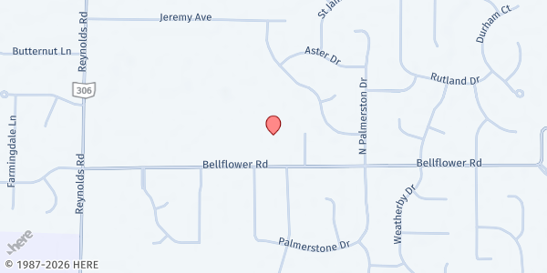 Map showing St. John Vianney at 7575 Bellflower Rd, Mentor, OH