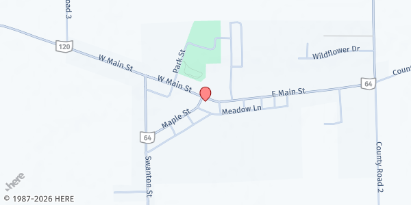 Map showing Metamora U.M.C Caring and Sharing Together at 116 E. Main St., Metamora, OH