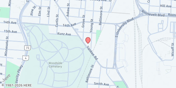 Map showing Bethel AME at 1507 Yankee Road, Middletown, OH