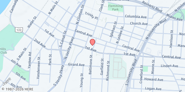 Map showing St. Vincent de Paul - Middletown at 24 Baltimore St., Middletown, OH