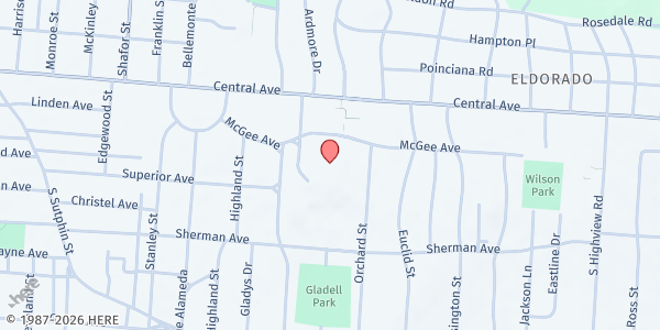 Map showing The Oaks Community Church at B 103 McKnight Dr, Middletown, OH