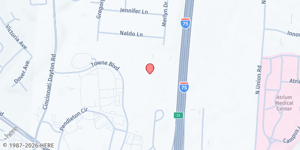 Map showing Towne Blvd Church of God at 3722 Towne Blvd, Middletown, OH