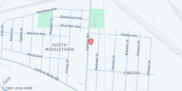 Map showing Yankee Road First Church of Christ at 3029 Yankee Road, Middletown, OH