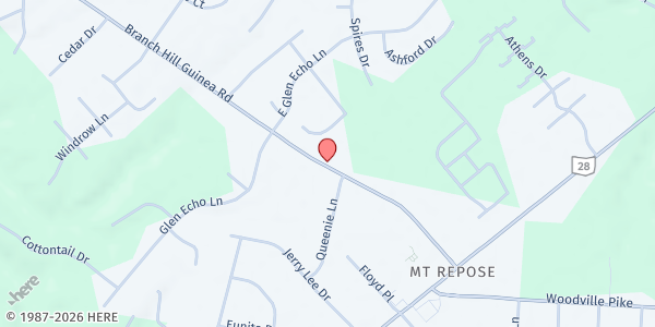 Map showing Mt. Repose Baptist Church at 6088 Branch Hill-Guinea Pike, Milford, OH