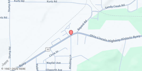 Map showing Trinity Miracle Revival Center at 23006 US-30, Minerva, OH