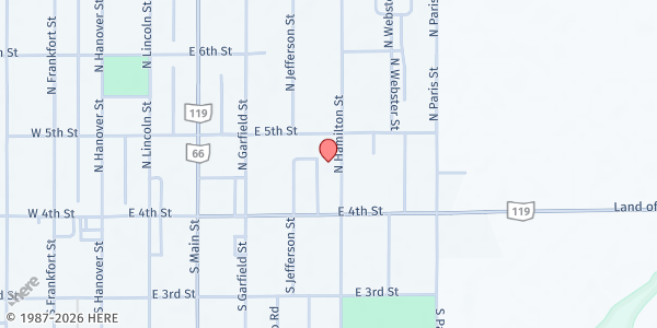 Map showing Calvary Chapel Baptist Church at 71 N Hamilton St, Minster, OH