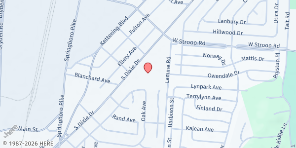 Map showing West Carrollton Intermediate School at 4100 S Dixie, Moraine, OH