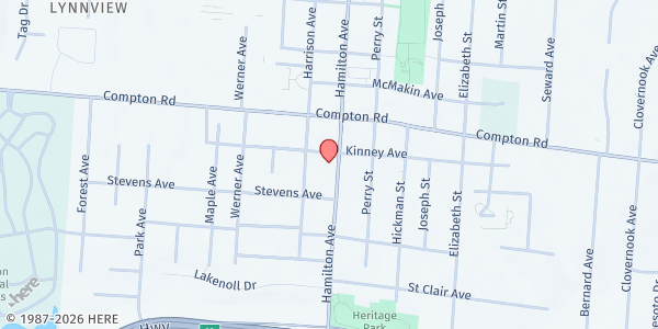 Map showing Fresh Start Ministries at 7429 Hamilton Avenue, Mount Healthy, OH