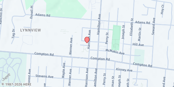 Map showing Mt. Healthy Alliance, Inc. at 7717 Harrison Ave., Mount Healthy, OH