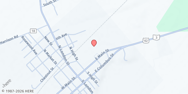 Map showing Mt. Sterling Community Center at 164 East Main Street, Mount Sterling, OH