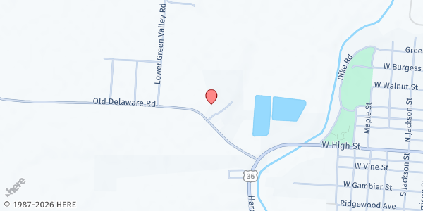 Map showing Apostolic Christian Church at 1639 Old Delaware Rd., Mount Vernon, OH