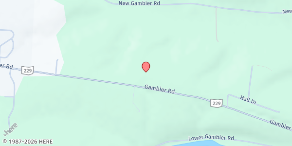 Map showing Central Christian Church Food Pantry at 17833 Gambier Rd., Mount Vernon, OH