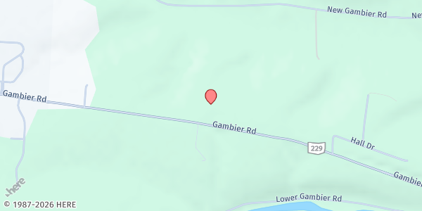 Map showing Central Christian Church Food Pantry at 17833 Gambier Road, Mount Vernon, OH