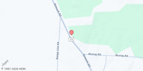 Map showing Church on the Rise Food Pantry at 7512 Newark Road, Mount Vernon, OH