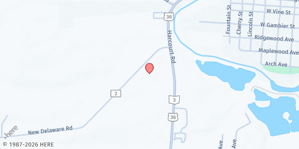 Map showing Covenant Food Pantry at 13360 New Delaware Road, Mount Vernon, OH