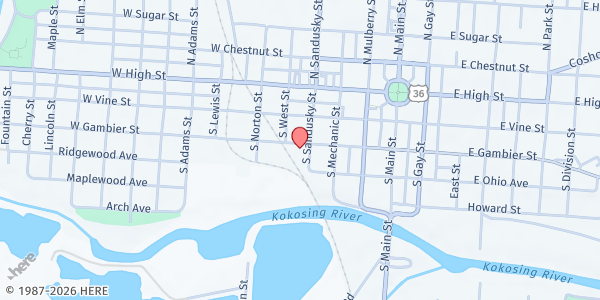 Map showing ISS Mt. Vernon at 306 West Gambier Street, Mount Vernon, OH