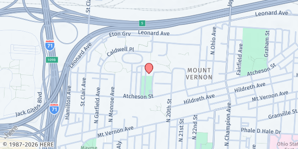 Map showing Neighborhood House at 1000 Atcheson Street, Mount Vernon, OH