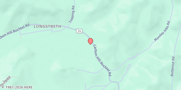 Map showing Longstreth Food Pantry at 43243 Carbon Hill Buchtel Road, Nelsonville, OH