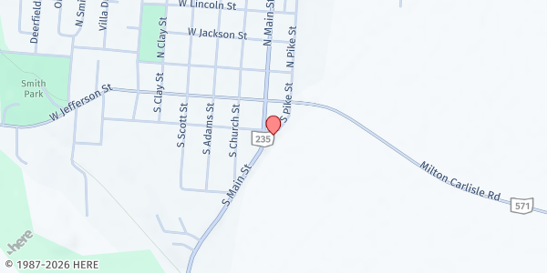 Map showing Bethel Churches United at 226 S Pike St, New Carlisle, OH