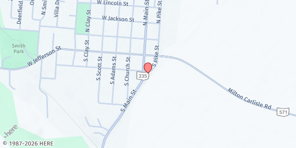 Map showing Bethel Churches United Pantry at 226 S Pike St, New Carlisle, OH