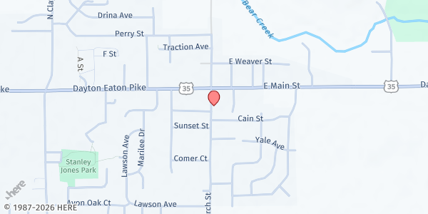 Map showing Lebanon Community Food Bank at Lebanon Community Food Bank, New Lebanon, OH