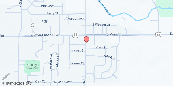 Map showing New Lebanon Community Food Pantry at Lebanon Community Food Bank, New Lebanon, OH