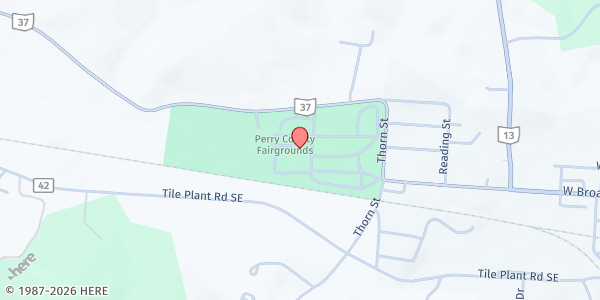 Map showing New Lexington Food Pantry - Food Distribution Center at 5552 Ohio 37, New Lexington, OH