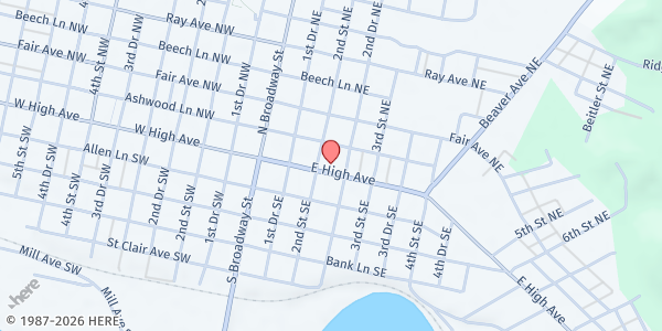 Map showing Friends of the Homeless of Tuscarawas County at 211 E High Ave, New Philadelphia, OH