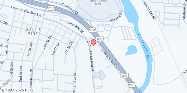 Map showing Lifeway Church at 742 Cookson Ave. SE, New Philadelphia, OH