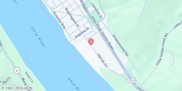 Map showing Birney Lane at Old US 52, New Richmond, OH