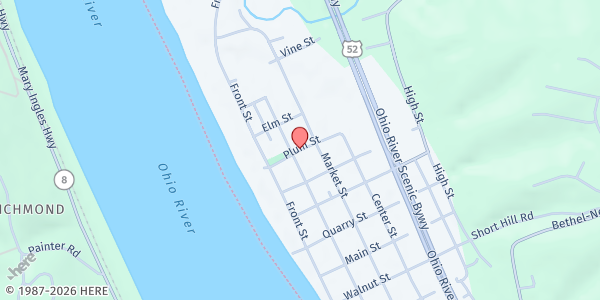 Map showing Plum Street Park at Plum St Park, New Richmond, OH