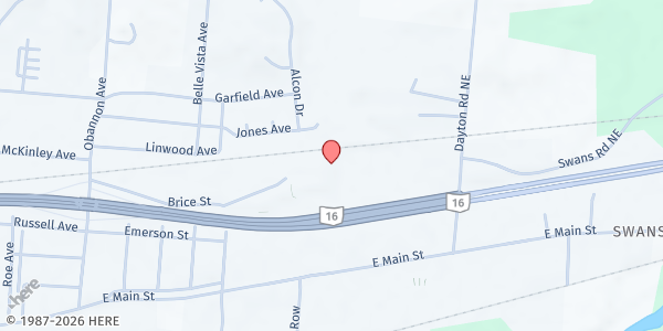 Map showing Catholic Social Services - Licking County Office at 1031 Brice Street, Newark, OH
