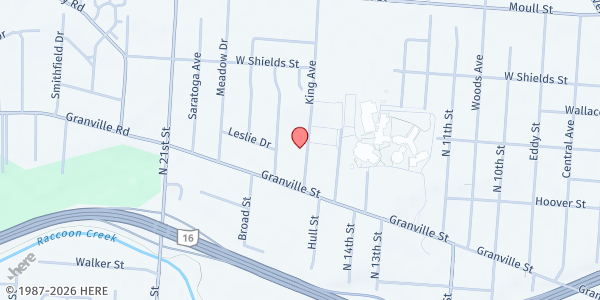 Map showing World Global Ministries at 69 King Ave., Newark, OH