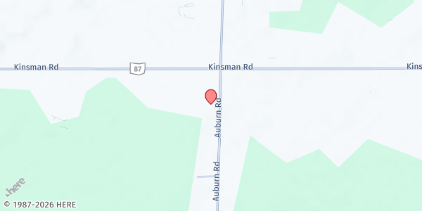 Map showing Newbury United Community Church at 14916 Auburn Rd, Newbury, OH