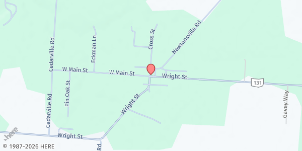 Map showing Newtonsville Food Pantry at 794 Wright Street, Newtonsville, OH