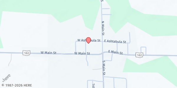 Map showing Neighbor to Neighbor Food Pantry at 11 West Ashtabula St., North Fairfield, OH