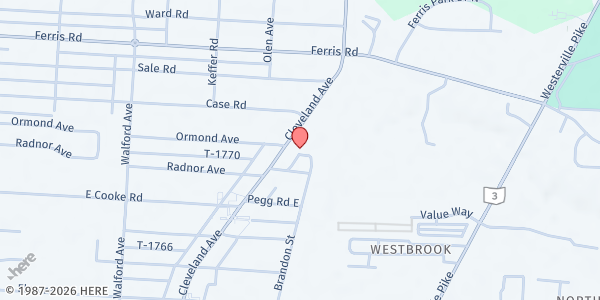 Map showing Clinton Township Fresh Produce Distribution - North Linden at 3820 Cleveland Avenue, North Linden, OH