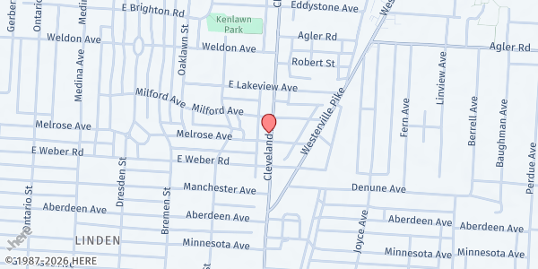 Map showing Ohio Serving Humanity Pantry at 2773 Cleveland Avenue, North Linden, OH