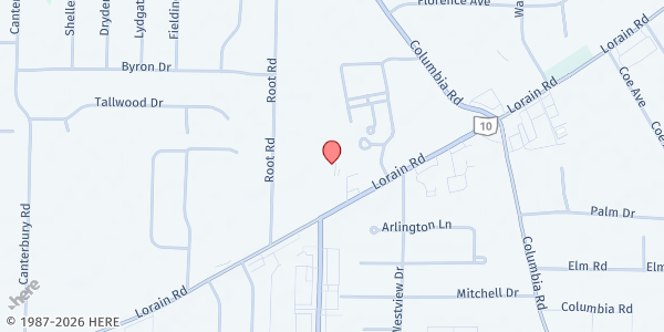 Map showing North Olmsted Oxcart Distribution Site at 25200 Lorain Rd, North Olmsted, OH