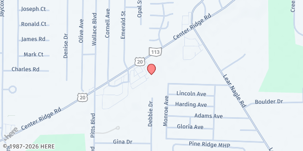 Map showing North Ridgeville Community Care - Food Distribution Center at 34015 Center Ridge Rd, North Ridgeville, OH