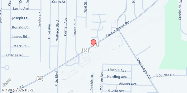 Map showing North Ridgeville Community Care - Pantry at 34015 CENTER RIDGE RD, NORTH RIDGEVILLE, OH