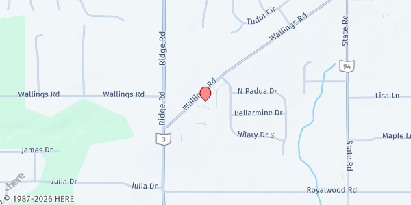 Map showing St. Albert the Great Parish at 6667 Wallings Rd, North Royalton, OH