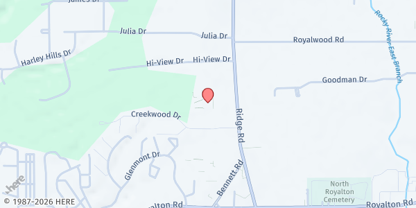 Map showing St. Albert the Great Senior Market at 13220 Ridge Rd, North Royalton, OH