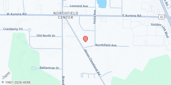 Map showing The Emergency Assistance Center at 9433 Olde 8 Rd, Northfield Center, OH