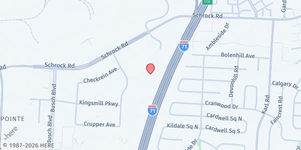 Map showing LSS 211 Central Ohio - Main Office at 1105 E. Schrock Road, Northland, OH